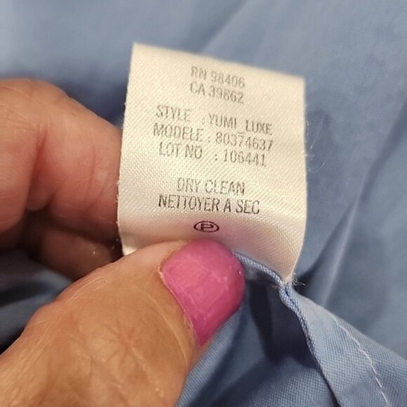 Theory Dress Mini Yumi Luxe Wash Blue Dyed Sundress Women's 2 - Picture 6 of 7